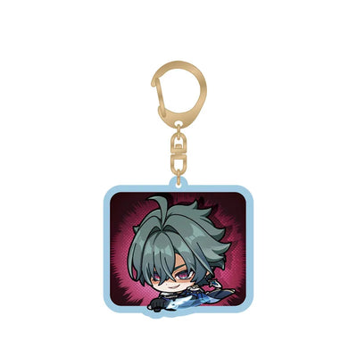 Genshin Impact chibi emoji acrylic keychain featuring Lohen