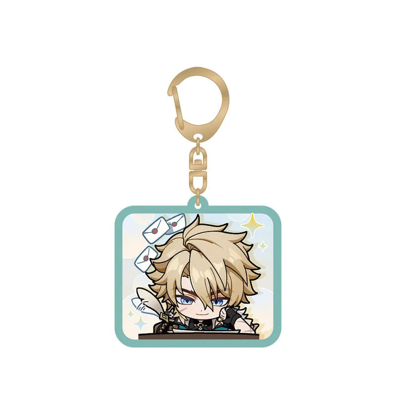 Genshin Impact chibi emoji acrylic keychain featuring Varka