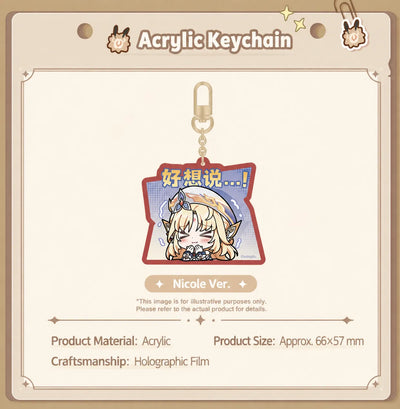 Nicole Chibi Expression Pack badge keychain and sticky note pad details