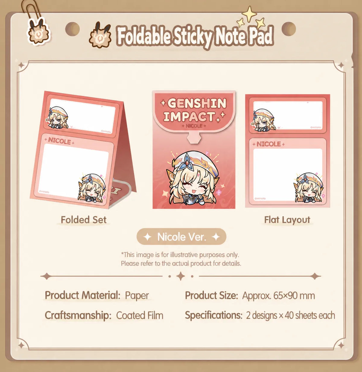 Genshin Impact Nicole Chibi Expression Pack Series product details