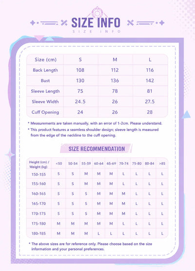 Genshin Impact Citlali Home Robe Size Chart
