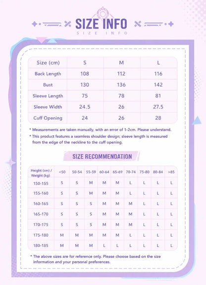 Genshin Impact Citlali Home Robe Size Chart