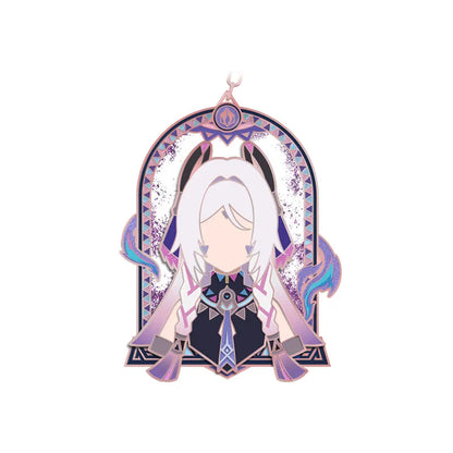 Genshin Impact Citlali Iktomi Spiritseeking Scrolls metal badge with shimmering enamel themed design