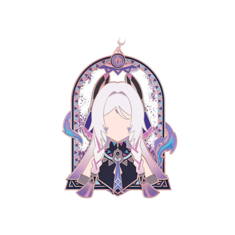 Genshin Impact Citlali Iktomi Spiritseeking Scrolls metal badge with shimmering enamel themed design