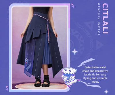 Citlali long skirt adjustable ribbon lacing detail