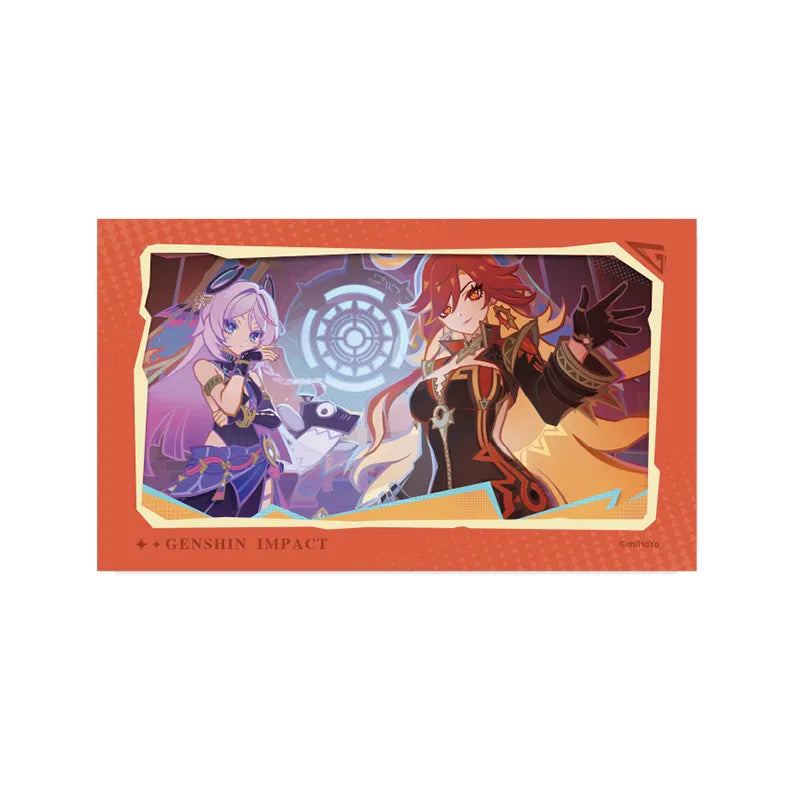 Genshin Impact Citlali and Mavuika transparent card from the Premiere Illustration Series collectible merch