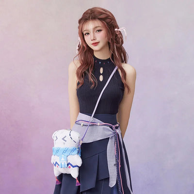 Close-up of the Genshin Impact Citlali plush mini crossbody bag