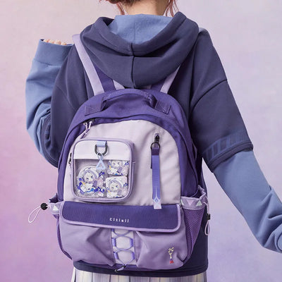 Model wearing the Genshin Impact Citlali sport backpack