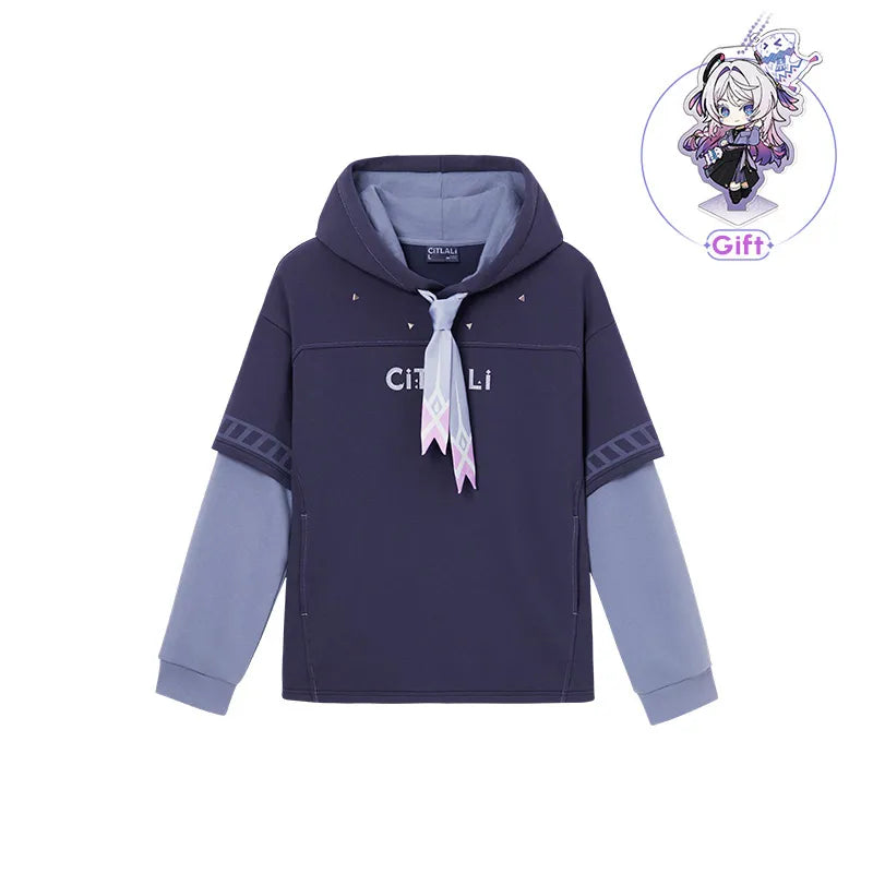 Genshin Impact Citlali Themed Impressions Series layered hoodie on white background