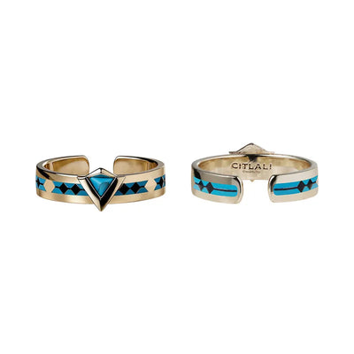 Genshin Impact Citlali Themed Impression Series turquoise ring on white background
