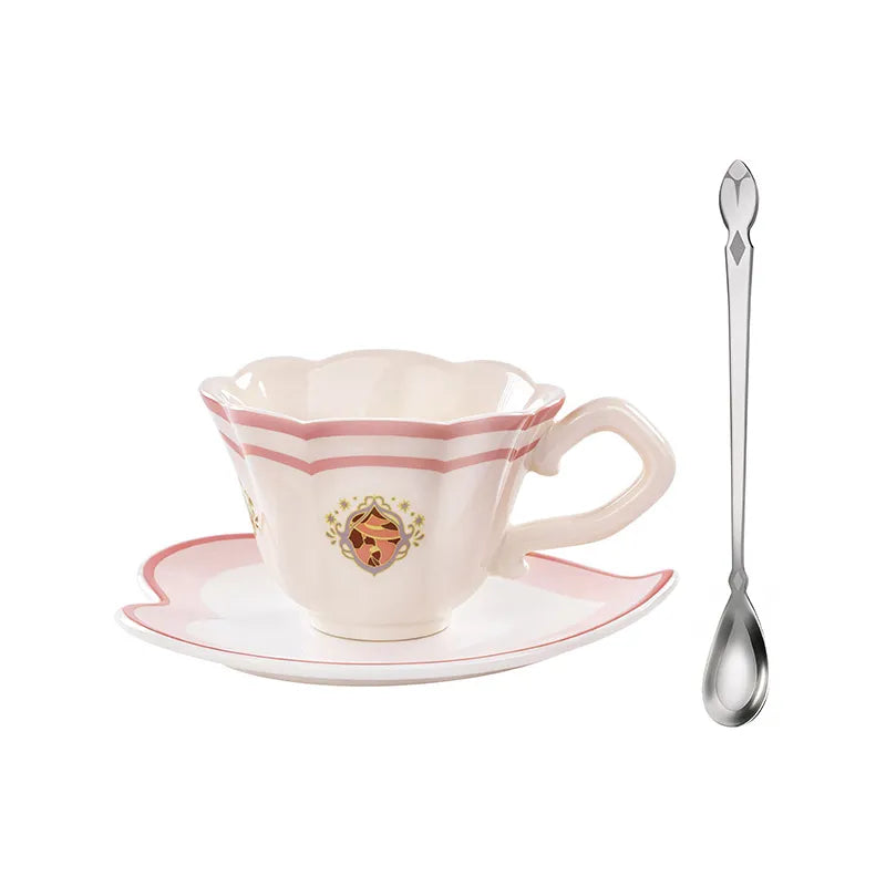 Nicole Impression tea cup, saucer and spoon set on white background