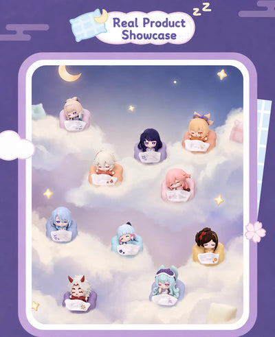 Cloud Dream Series chibi character magnets displayed on a refrigerator