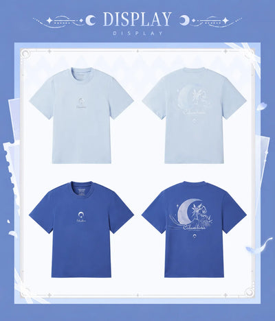 Columbina Casual T-Shirt light blue and deep blue back designs
