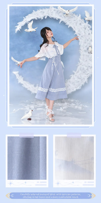 Columbina dress custom butterfly-knot collar detail