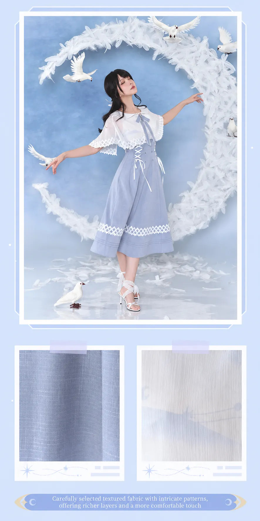 Columbina dress custom butterfly-knot collar detail