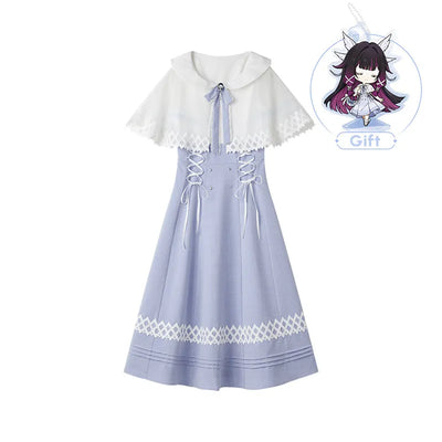 Columbina Theme Impressions Series patchwork dress front and back views