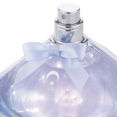 Columbina perfume bottle with faceted lavender glass and crescent details