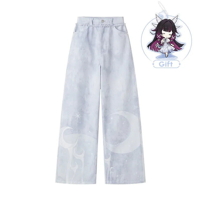 Columbina Theme Impressions Printed Casual Pants front and back
