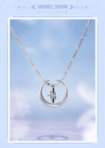 Columbina open ring with engraved wing and celestial details