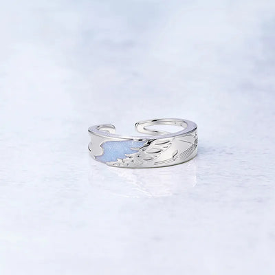 Columbina Theme Impressions Series crescent necklace and ring set