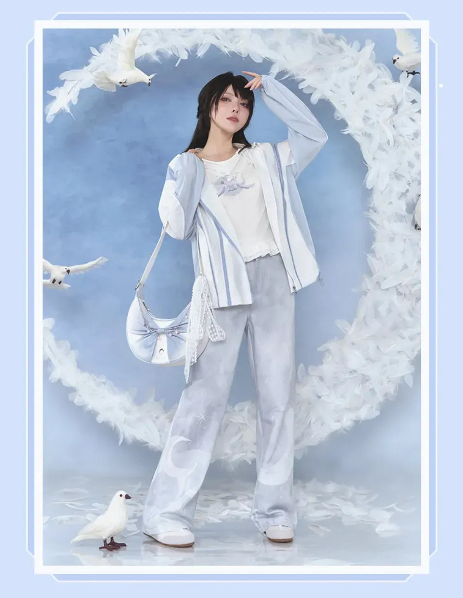 Columbina jacket lightweight fabric and reflective trim details