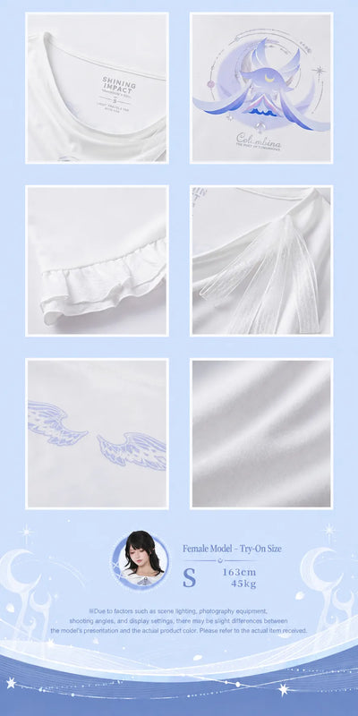 Columbina T-shirt front and back design display