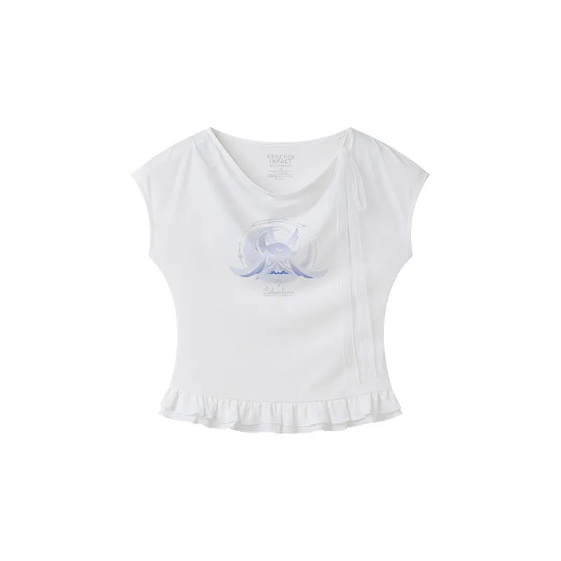 Columbina Theme Impressions Series T-Shirt front and back on white background