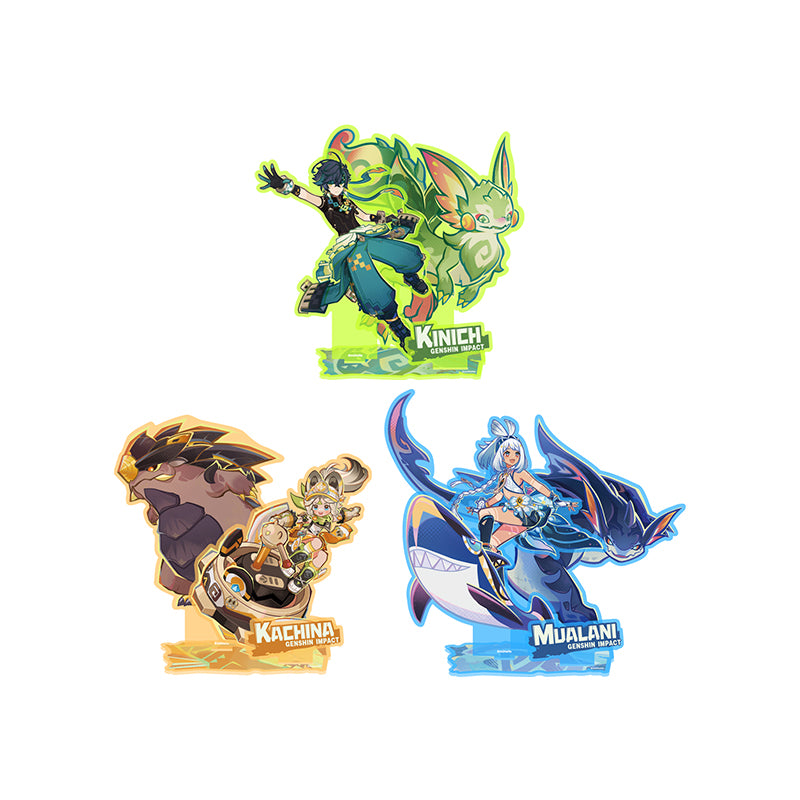 Genshin The Rhythms of the Cosmic Trail Series acrylic standee collection with Kinich Kachina and Mualani character designs