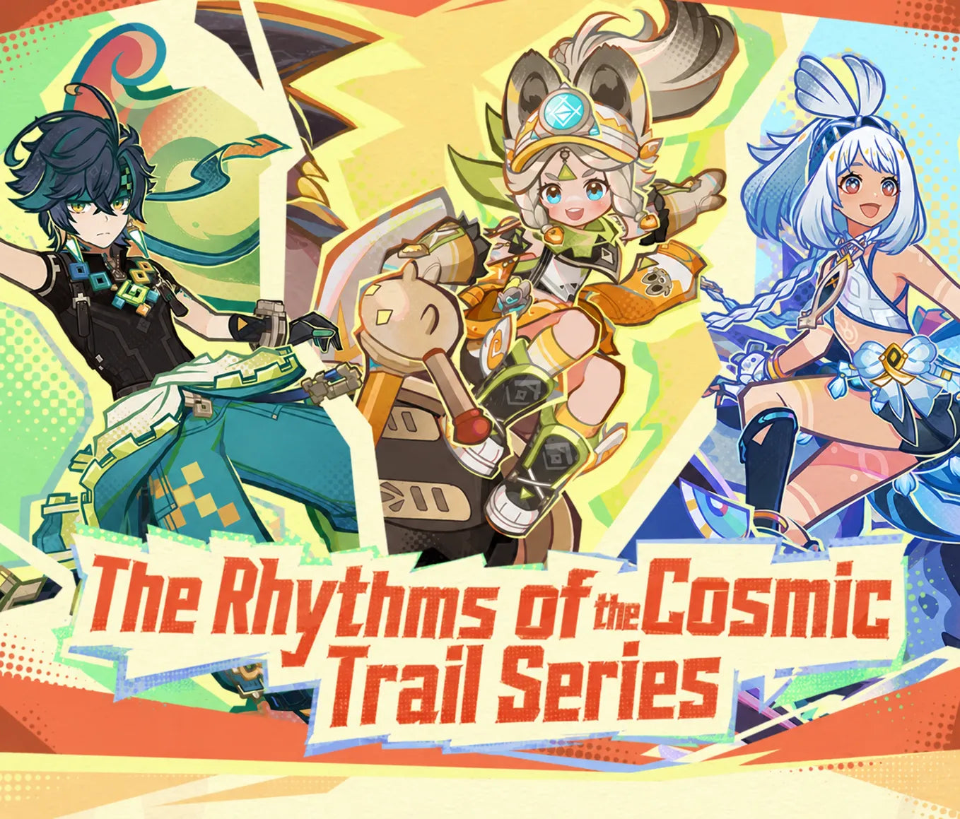 Genshin Impact The Rhythms of the Cosmic Trail Series character badge display featuring holographic and standard effects
