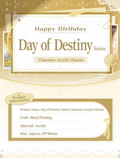 Genshin Day of Destiny acrylic keychain full lineup overview with multiple character designs