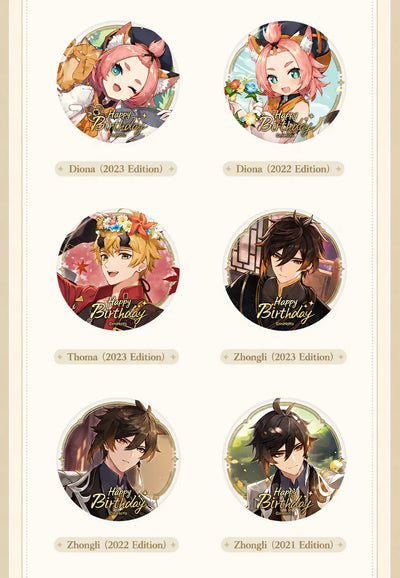 Genshin Day of Destiny Series Character Badge Close-up Detail
