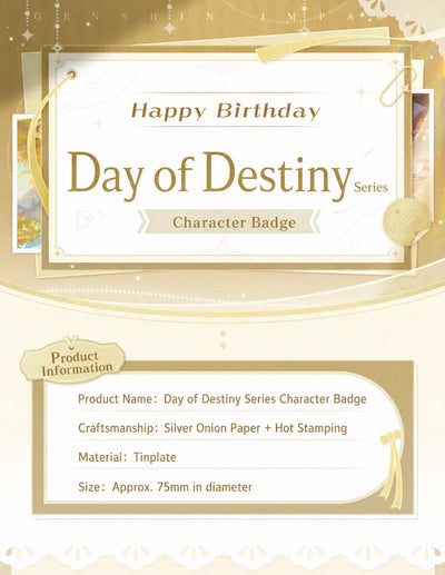 Genshin Day of Destiny Series Character Badge Full Display Overview