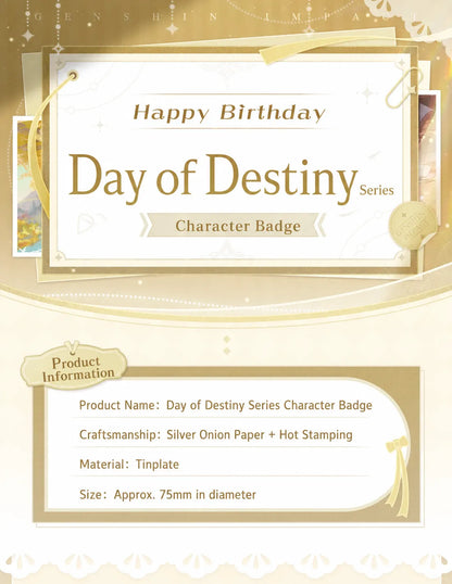 Genshin Day of Destiny Series Character Badge Full Display Overview