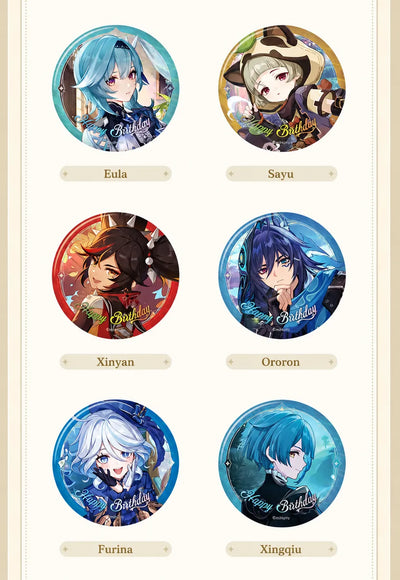 Genshin Day of Destiny Series badge holographic foil and reflective finish detail