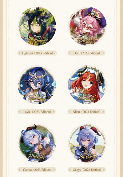 Genshin Day of Destiny Series Character Badge Printing Detail