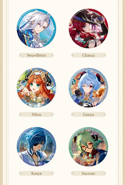 Genshin Day of Destiny Series character badge single design display detail