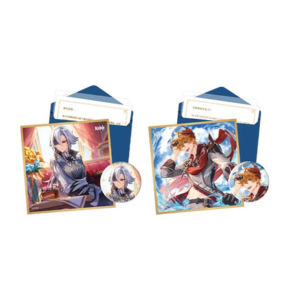 Genshin Day of Destiny Series Fatui Gift Box Collection featuring Arlecchino and Tartaglia themed collectible sets
