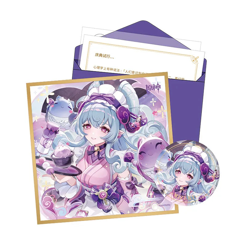 Genshin Day of Destiny Inazuma City Yumemizuki Mizuki Gift Box Set Badge Shikishi Art Board Letter Set