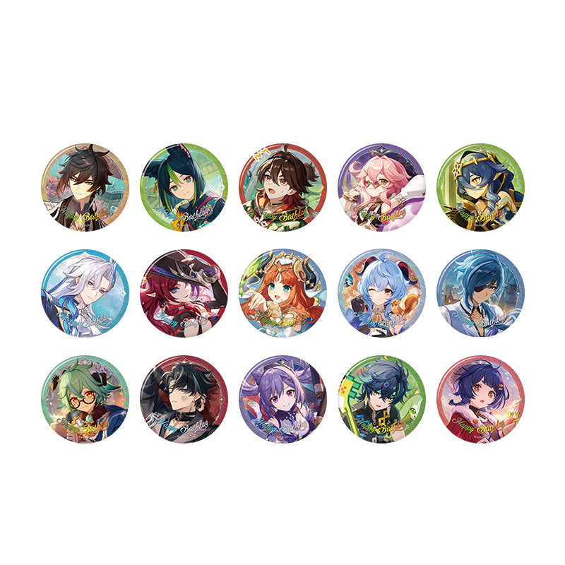 Genshin Day of Destiny Series Vol.2 character badge collection featuring