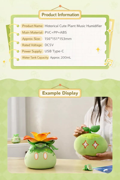 Genshin Impact Dendro Slime music humidifier size reference in hand
