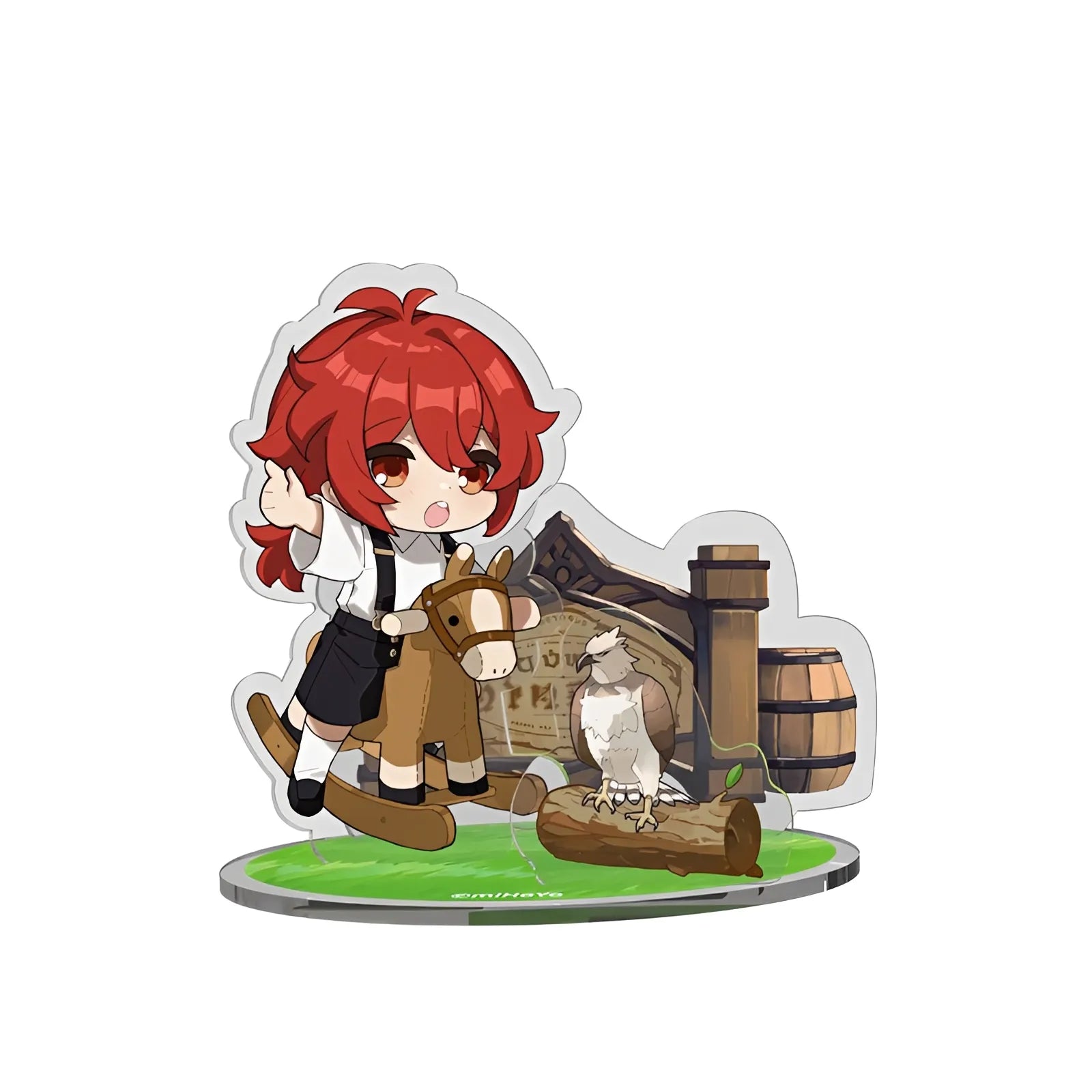 Genshin Impact Diluc Dreamland Scene chibi acrylic stand featuring Diluc with themed background scene collectible display
