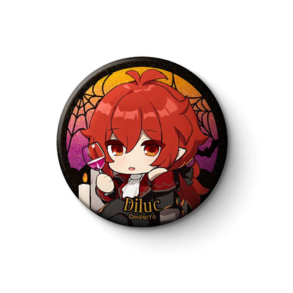 Genshin Impact Diluc Halloween dress up chibi badge collectible anime pin