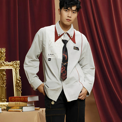Genshin Impact Diluc impression shirt dark gray full body outfit