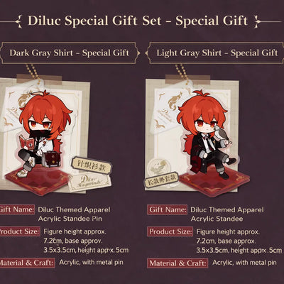 Genshin Impact Diluc themed acrylic standee bonus gift detail