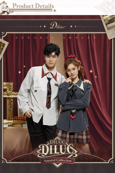 Genshin Impact Diluc shirt fabric material cotton polyester details