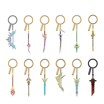 Genshin Impact Divine Casting miniature weapon metal charms set
