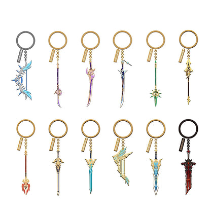 Genshin Impact Divine Casting miniature weapon metal charms set