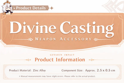 Genshin Impact Divine Casting weapon metal charm product details zinc alloy mini weapon pendant