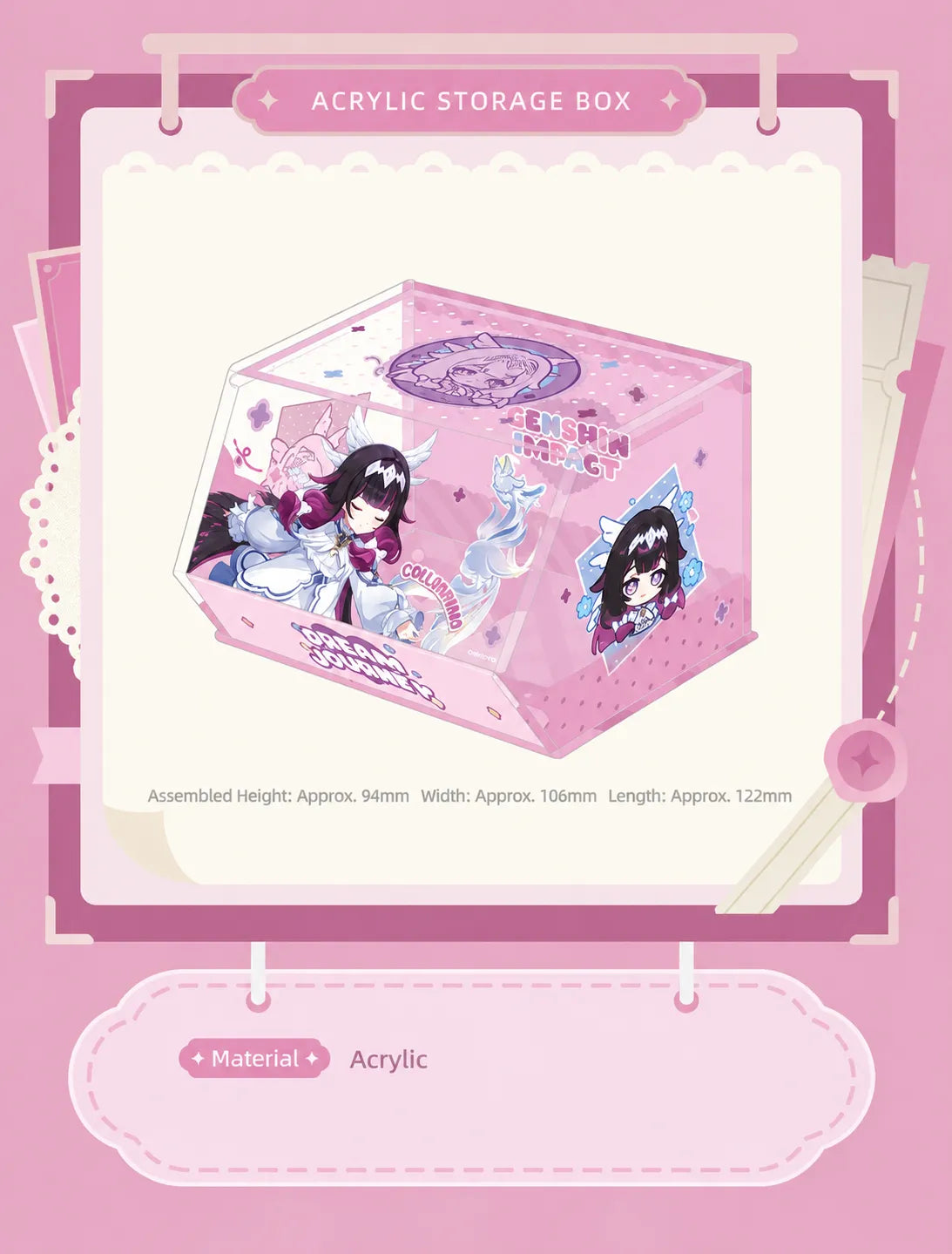 Columbina document pouch and sticker set contents