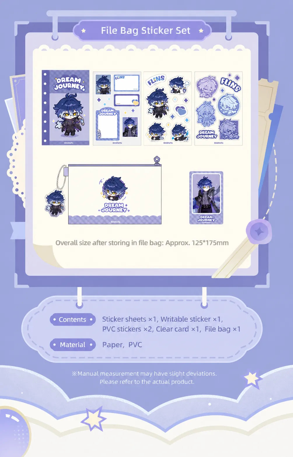 Flins chibi badge set and folding fan lifestyle display